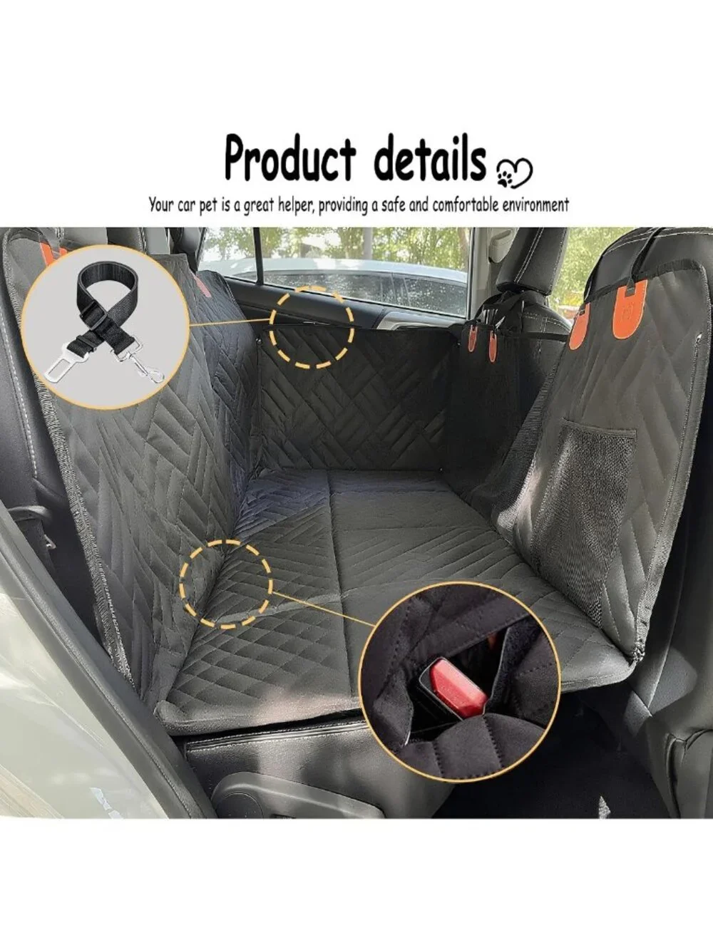 Heavy Duty Dog Car Hammock - Waterproof, Scratch-Resistant Pet Mat with Toys